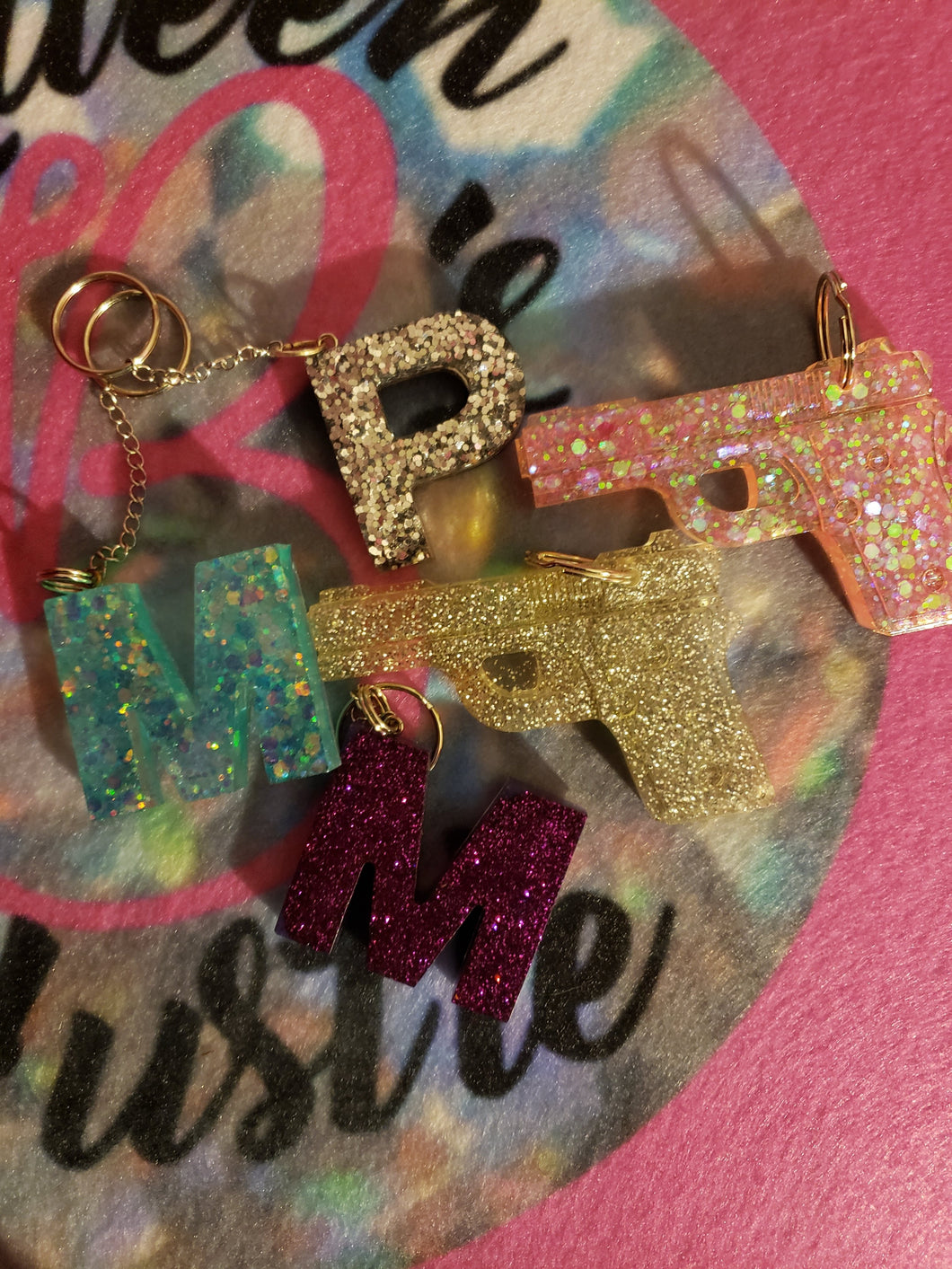 Keychains-Resin Inital and Numbers